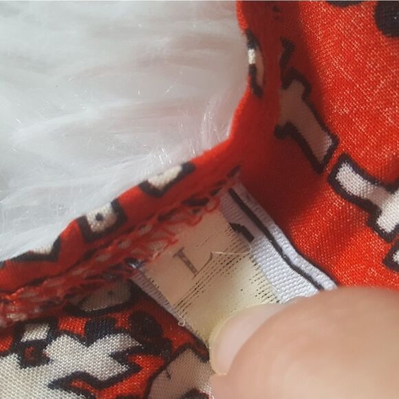 Gemqi Shorts Romper One Piece Red Blue Cream Lace Trim Women’s Size Large - Picture 2 of 9